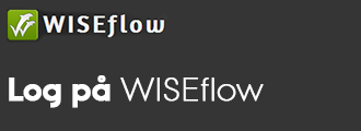 Grafik med teksten "Log på WISEflow" med henvisning til hjemmesiden