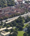 Luftfoto af hjørne af Universitetsparken på Nørrebrogade