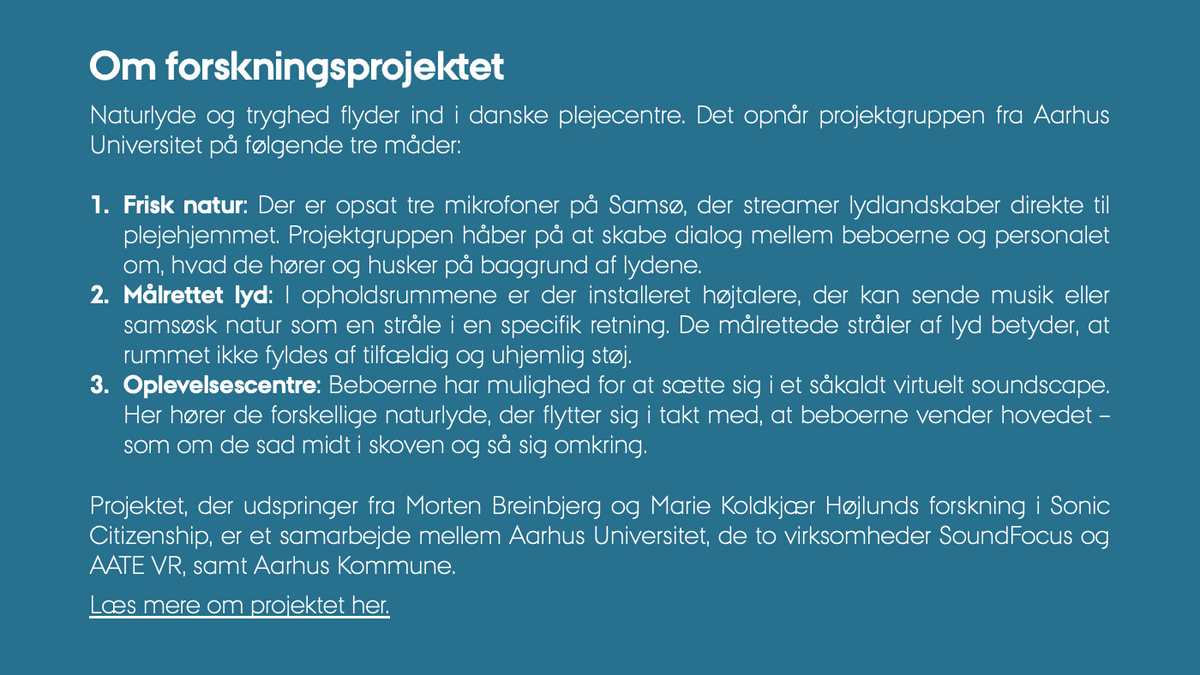 En beskrivelse af forskningsprojektet. 